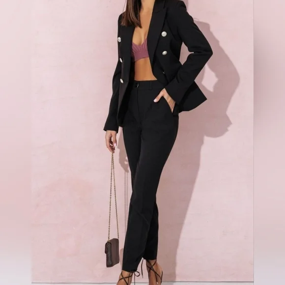 Women's Black Pants Set